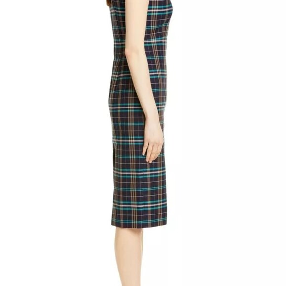 NWOT BOSS by Hugo Boss Daela Plaid Stretch Cotton Sheath Dress $445 – Size 8 - Picture 8 of 8